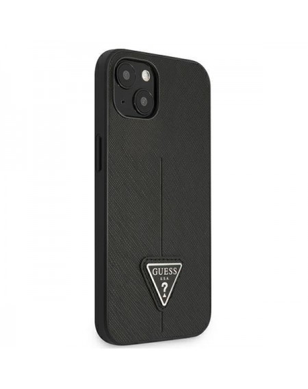 Guess GUHCP13MPSATLK iPhone 13 6.1 &quot;black / black hardcase SaffianoTriangle Logo