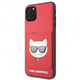 Karl Lagerfeld KLHCN65CSKCRE iPhone 11 Pro Max hardcase red / red Choupette Head Cardslot