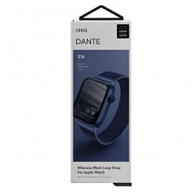 UNIQ pasek Dante Apple Watch Series 4/5/6/7/8/SE/SE2 38/40/41mm Stainless Steel niebieski/marine blue