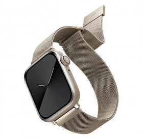 UNIQ pasek Dante Apple Watch Series 4/5/6/7/8/SE/SE2 42/44/45mm Stainless Steel starlight