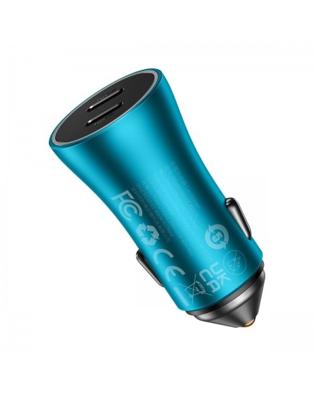 Baseus Golden Contactor Pro car charger 2x USB-C 40W blue (CGJP000003)
