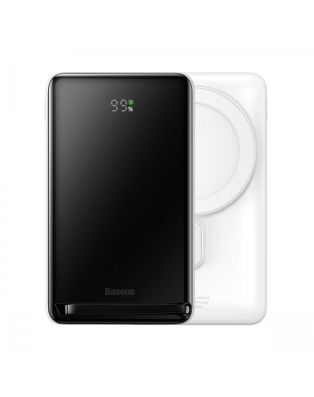 Baseus Magnetic Bracket Powerbank with MagSafe Wireless Charging 10000mAh 20W white (PPCX000002) + USB Type C Baseus Xiaobai Series 60W 0.5m