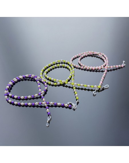 A chain for glasses, beads, a pink pendant