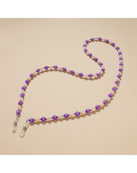 A chain for glasses, beads, a purple pendant