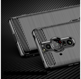 Carbon Case Flexible TPU cover for Sony Xperia Pro-I black