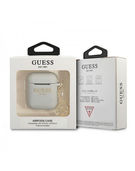 Guess GUA2LSC4EG AirPods cover szary/grey Silicone Charm 4G Collection