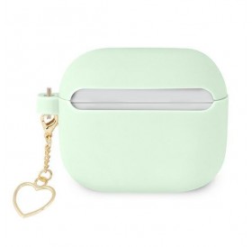 Guess GUA3LSCHSN AirPods 3 cover zielony/green Silicone Charm Heart Collection