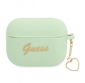 Guess GUAPLSCHSN AirPods Pro cover zielony/green Silicone Charm Heart Collection