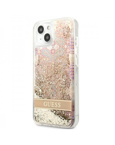 Guess GUHCP13MLFLSD iPhone 13 6,1" złoty/gold hardcase Paisley Liquid Glitter