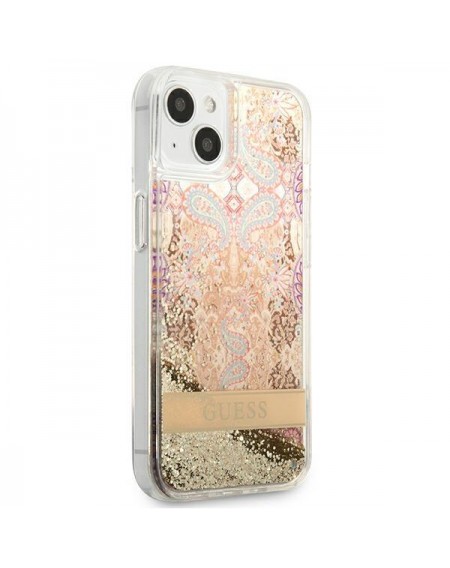 Guess GUHCP13MLFLSD iPhone 13 6,1" złoty/gold hardcase Paisley Liquid Glitter