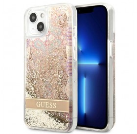 Guess GUHCP13SLFLSD iPhone 13 mini 5,4" złoty/gold hardcase Paisley Liquid Glitter
