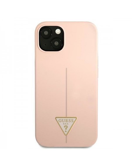 Guess GUHCP13SSLTGP iPhone 13 mini 5,4" różowy/pink hardcase Silicone Triangle
