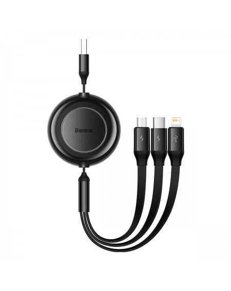 Baseus Bright Mirror 2 3in1 USB Type A cable - micro USB + Lightning + USB Type C 3.5A 1.1m black (CAMJ010001)