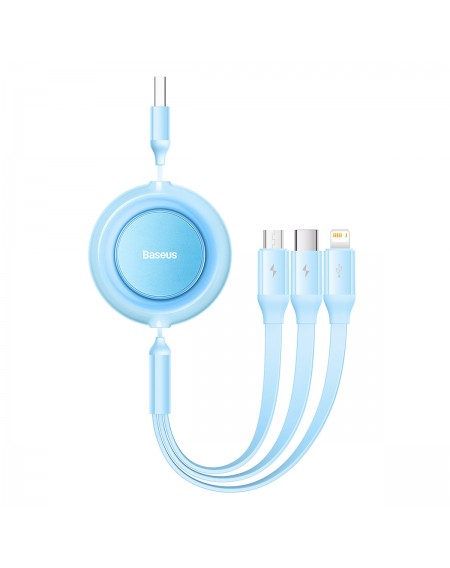 Baseus Bright Mirror 2 3in1 USB Type A cable - micro USB + Lightning + USB Type C 3.5A 1.1m blue (CAMJ010017)