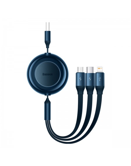 Baseus Bright Mirror 2 3in1 USB Type A cable - micro USB + Lightning + USB Type C 3.5A 1.1m blue (CAMJ010003)