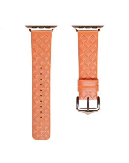 Dux Ducis Strap Leather Watch 7 Band 7/6/5/4/3/2 / SE (45/44 / 42mm) Wristband Bracelet Genuine Leather Bracelet Orange (Enland Version)