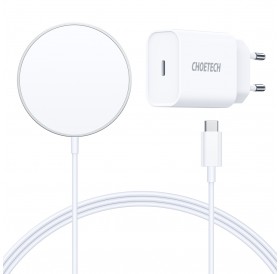Choetech MagSafe induction charger + PD5005 adapter white (T517-F)