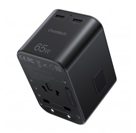 Choetech gaN 2 x USB Type C / USB 65W Power Delivery Fast Charger Black (PD5009-BK)