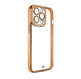 Fashion Case for iPhone 12 Pro Max Gold Frame Gel Cover Gold