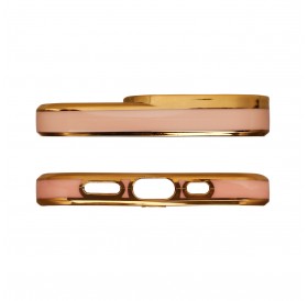 Fashion Case for iPhone 13 Pro Max Gold Frame Gel Cover Gold