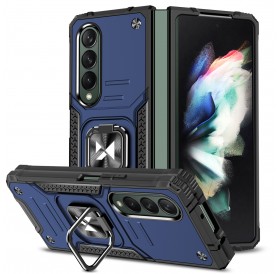 Wozinsky Ring Armor case for Samsung Galaxy Z Fold 4 armored cover magnetic holder ring blue
