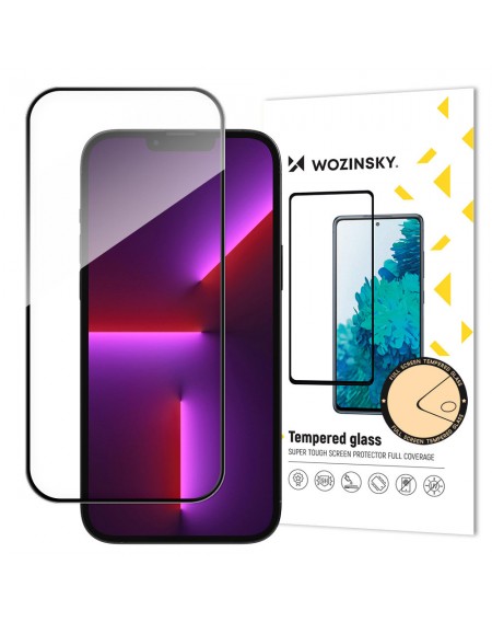 Wozinsky super durable Full Glue tempered glass full screen with frame Case Friendly iPhone 14 Pro black