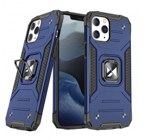 Wozinsky Ring Armor case for iPhone 14 Pro Max armored cover magnetic holder ring blue