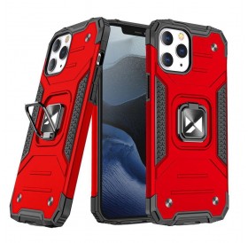 Wozinsky Ring Armor case for iPhone 14 Pro armored cover magnetic holder ring red
