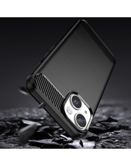 Carbon Case for iPhone 14 Plus flexible gel back cover black