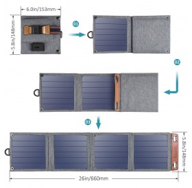 [RETURNED ITEM] Choetech Foldable Travel Solar Solar Solar Charger 14W with USB 5V / 2.4A Solar Panel Gray (SC004)
