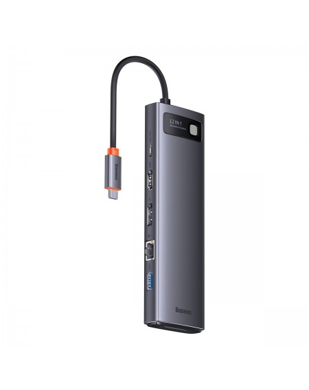 Baseus Metal Gleam multi-functional HUB USB Type C 12in1 HDMI / DP / USB Type C / minijack 3.5mm / RJ45 / SD (WKWG020213)