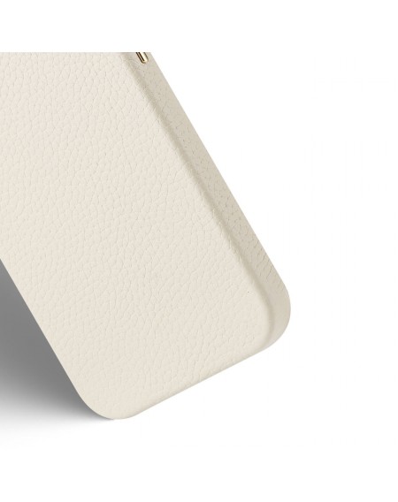 Dux Ducis Roma leather case for iPhone 13 elegant case made of genuine leather white