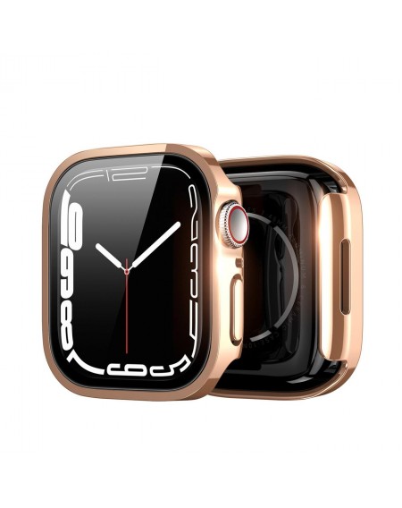 Dux Ducis Hamo Case for Watch 6 44mm / Watch 5 44mm / Watch 4 44mm / Watch SE 44mm Metallic Watch Cover Pink