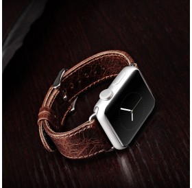 iCarer Leather Vintage Wristband Genuine Leather Strap for Watch 7 / 6 / 5 / 4 / 3 / 2 / SE (41 / 40 / 38mm) Brown (RIW103-CO（38）)