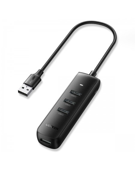 Ugreen HUB 4in1 USB - 4x USB Type A 3.0 PD DC 12V 0.25m black (CM416 10915)
