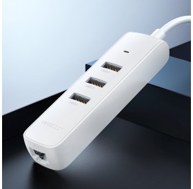 Ugreen HUB 4in1 USB Type C - 3x USB Type A 3.1 Gen 1 + RJ45 white (CM416 50620)