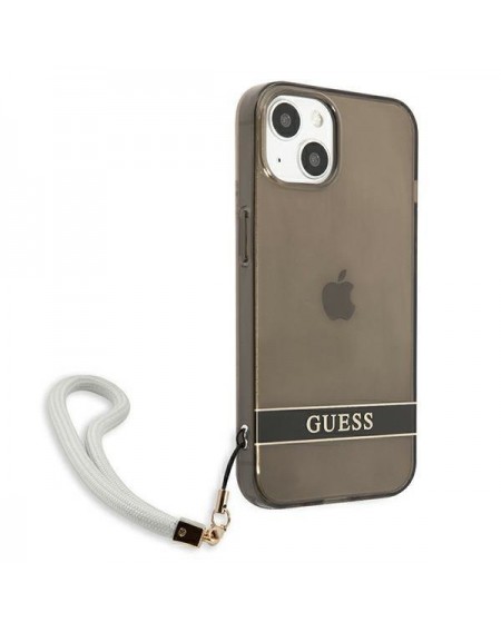 Guess GUHCP13MHTSGSK iPhone 13 6,1" czarny/black hardcase Translucent Stap