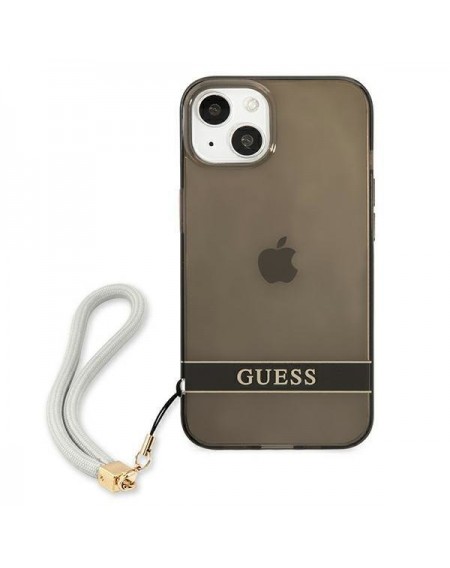 Guess GUHCP13SHTSGSK iPhone 13 mini 5,4" czarny/black hardcase Translucent Stap
