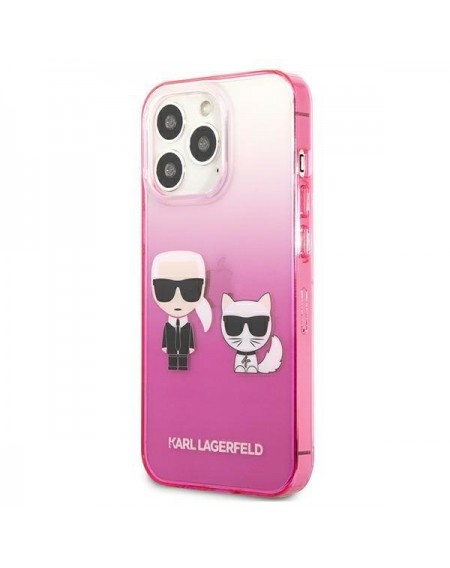 Karl Lagerfeld KLHCP13LTGKCP iPhone 13 Pro / 13 6,1" hardcase różowy/pink Gradient Ikonik Karl & Choupette