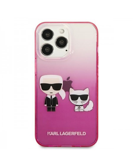 Karl Lagerfeld KLHCP13XTGKCP iPhone 13 Pro Max 6,7" hardcase różowy/pink Gradient Ikonik Karl & Choupette