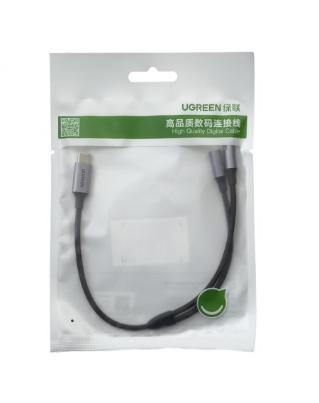 [RETURNED ITEM] Ugreen adapter for headphones with USB Type C to 2x 3.5 mm mini jack black (CM445)