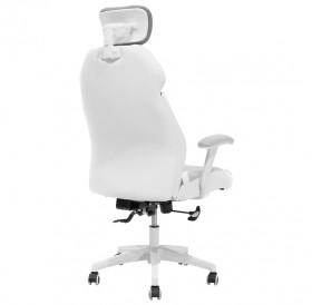 Καρέκλα γραφείου διευθυντή MOMENTUM Bucket pakoworld γκρι υφάσμα Mesh-πλάτη pu λευκό