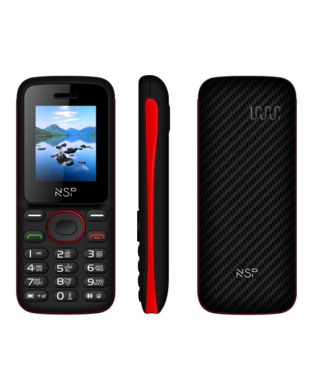 NSP 1800DS BLACK / RED (Ελληνικό Μενού) Κινητό τηλέφωνο Dual SIM με Bluetooth και οθόνη 1.8″