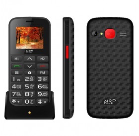 NSP 2000DS BLACK (Ελληνικό Μενού) Κινητό τηλέφωνο Dual SIM με Bluetooth, οθόνη 1.8″, κουμπί SOS και ΔΩΡΟ hands-free