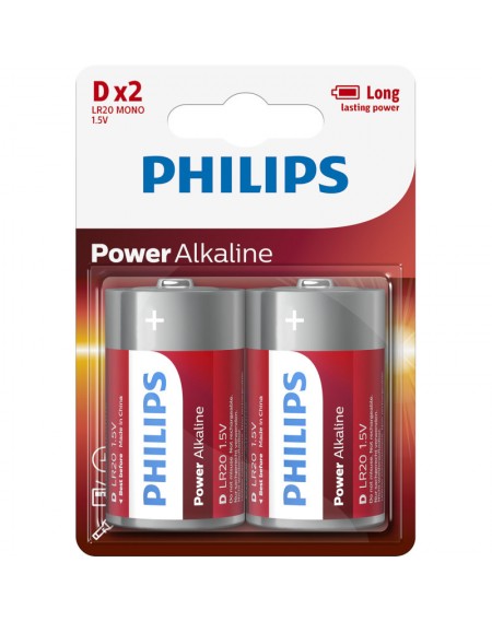 Philips LR20P2B/GRS Αλκαλικές μπαταρίες υψηλής απόδοσης 2 τμχ D