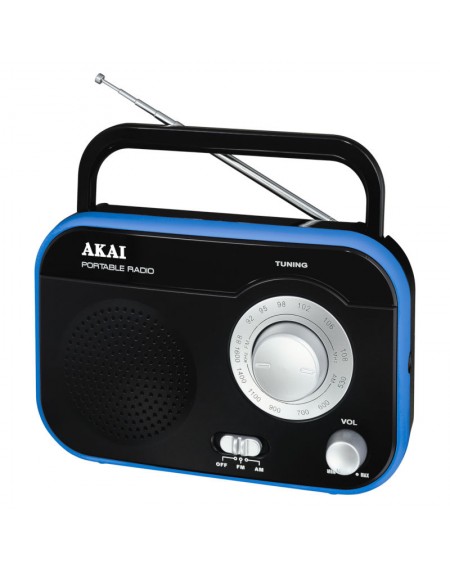 Akai PR003A-410B Φορητό αναλογικό ραδιόφωνο με είσοδο ακουστικών 1 W