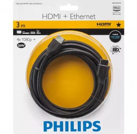 Philips SWV2433W/10GRS Καλώδιο HDMI High Speed 4K με ethernet αρσενικό σε αρσενικό 3.0 m