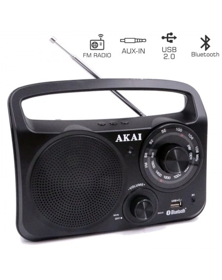 Akai APR-85BT Φορητό αναλογικό ραδιόφωνο με Bluetooth, USB και Aux-In
