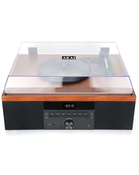 Akai ATT-14BT Ηχοσύστημα με πικάπ, Bluetooth, CD player, USB, FM, Aux-In, RCA out και ενσωματωμένα ηχεία 10 W