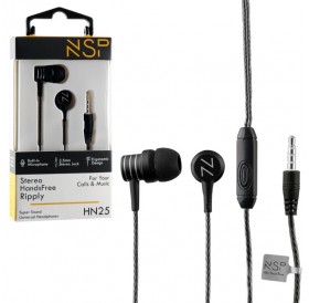 NSP HN25 Black In ear ακουστικά ψείρες Hands Free